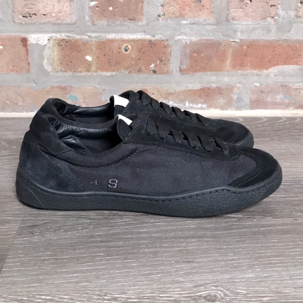 Acne Studios Lars black suede and nylon sneakers.